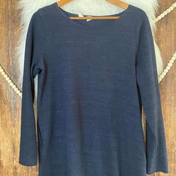 Moth | Soft Knit Navy Wrap Sweater Dress - Picture 2 of 7